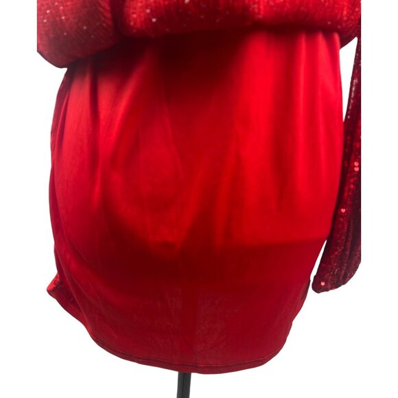 Steve Madden x BB Dakota Women's Delorean Mini Dress Red Sequin Dress Size Small - Picture 7 of 12